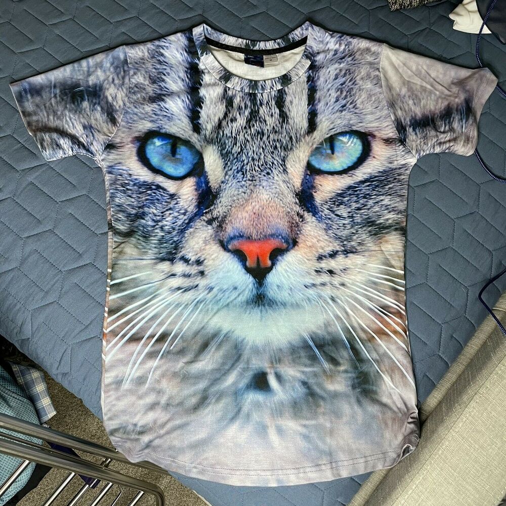 Mr. 1991 Inc & Miss Go Kitty Cat Double Sided Graphic Shirt Size Medium - Picture 7 of 9